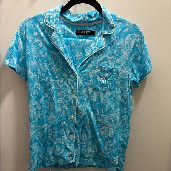 Ralph Lauren Aqua Paisley Pajama Set - Picture 2 of 2
